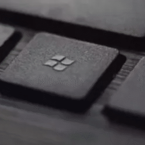 Zoomed picture of keyboard key of Microsoft