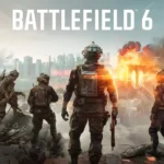 Battlefield 6 game art showing soldiers amidst a fiery city backdrop.