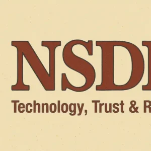 NSDL logo with "Technology, Trust & Reach" slogan.