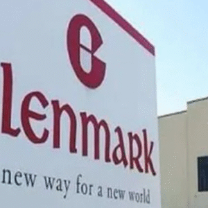 Glenmark Pharmaceuticals building with its sign displaying "A new way for a new world."