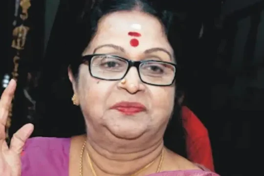 Indian actress K.P.A.C. Lalitha, with a bindi and glasses, posing.