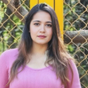 Archita Phukan, also known as Babydoll Archi, in a pink top.