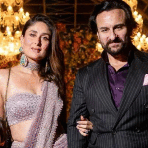 Saif Ali Khan, Kareena Kapoor, and Taimur Ali Khan at an event.