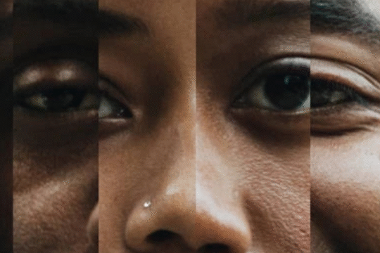 Collage of diverse skin tones showing beauty in different complexions