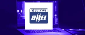 A laptop screen displays the BHEL (Bharat Heavy Electricals Limited) logo.