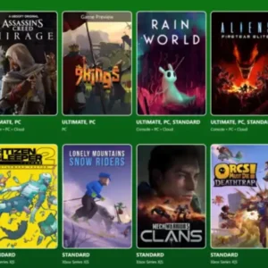 An image showcasing several video games "coming soon" to Xbox Game Pass.